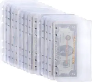 UMSICHT 15pcs A6 Binder Pockets with No Zippers, Zipless Budget Envelopes for Cash System, A6 Binder Pouch for 6 Ring Binder, Money Folder Organizer for Cash. UMSICHT 15pcs A6 Binder Pockets with No Zippers, Zipless Budget Envelopes for Cash System, A6 Binder Pouch for 6 Ring Binder, Money Folder Organizer for Cash.