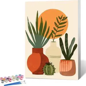 Easy Plant Framed Paint by Numbers Kit for Adults Beginner 8x12 Inch | For Adults & Kids Ages 8-12, DIY Acrylic Painting, Simple Paint by Numbers with frame, Stress Relief Home Wall Decor Gifts Easy Plant Framed Paint by Numbers Kit for Adults Beginner 8x12 Inch | For Adults & Kids Ages 8-12, DIY Acrylic Painting, Simple Paint by Numbers with frame, Stress Relief Home Wall Decor Gifts