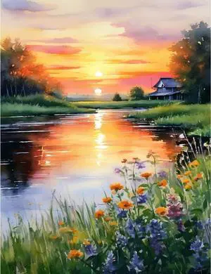 Paint by Numbers Kits for Adults - Landscape Paint by Numbers for Adults Canvas,Sunset Paint by Number Adult for Gifts Home Wall Decor 16x20inch Paint by Numbers Kits for Adults - Landscape Paint by Numbers for Adults Canvas,Sunset Paint by Number Adult for Gifts Home Wall Decor 16x20inch