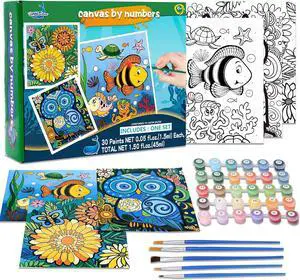 3 Pack Paint by Numbers for Kids Ages 8-12, Pre-Printed Acrylic Oil Painting, Includes (8x10, 8x9, 8x8 inch) Framed Canvas with 30 Acrylic Paint Pots, 5 Brushes for Kids, Art Supplies for Kids 9-12 3 Pack Paint by Numbers for Kids Ages 8-12, Pre-Printed Acrylic Oil Painting, Includes (8x10, 8x9, 8x8 inch) Framed Canvas with 30 Acrylic Paint Pots, 5 Brushes for Kids, Art Supplies for Kids 9-12