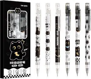 4 Pcs Cute Mechanical Pencils with Eraser 0.5mm Cartoon Cat Mechanical Pencil School Pencil for Women (6pcs Cat) 4 Pcs Cute Mechanical Pencils with Eraser 0.5mm Cartoon Cat Mechanical Pencil School Pencil for Women (6pcs Cat)