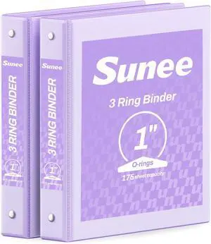 3 Ring Binder 1 Inch 2 Pack, Clear View Binder Three Ring PVC-Free (Fit 8.5x11 Inches) for School or Office Supplies, Purple 3 Ring Binder 1 Inch 2 Pack, Clear View Binder Three Ring PVC-Free (Fit 8.5x11 Inches) for School or Office Supplies, Purple