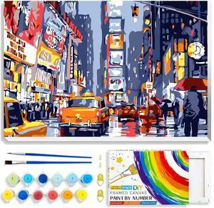 Paint by Numbers for Adults Beginner,Times Square Paint by Number with Frame,City Night View Paint by Number Adult Home Wall Decoration with Colorful Box 8x12 Inch(Street Scenery) Paint by Numbers for Adults Beginner,Times Square Paint by Number with Frame,City Night View Paint by Number Adult Home Wall Decoration with Colorful Box 8x12 Inch(Street Scenery)