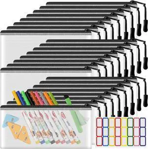 24 Pack Mesh Zipper Pouch Bags Small, Zipper Pencil Pouches, 9.2 x 4.7 in Clear Pencil Pouch Bulk, Pencil Bags with Zipper for Travel Storage, Black 24 Pack Mesh Zipper Pouch Bags Small, Zipper Pencil Pouches, 9.2 x 4.7 in Clear Pencil Pouch Bulk, Pencil Bags with Zipper for Travel Storage, Black