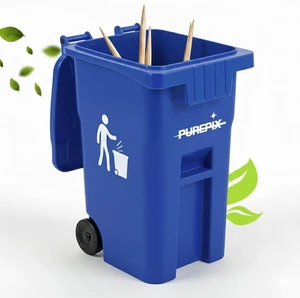 Flavoured Toothpick Holder Mini Blue Trash Bin with Swing Lid for Flavored Toothpicks, Infused Toothpicks Storage Can for Desk or Car, Travel Toothpick Container, 5 Ounces Toothpick Bin Flavoured Toothpick Holder Mini Blue Trash Bin with Swing Lid for Flavored Toothpicks, Infused Toothpicks Storage Can for Desk or Car, Travel Toothpick Container, 5 Ounces Toothpick Bin