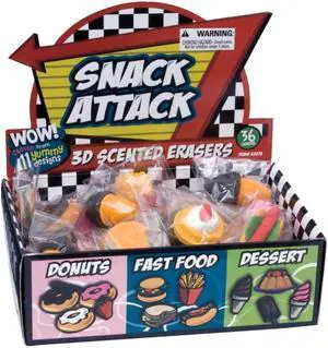 Raymond Geddes Snack Attack 3D Scented Food Erasers (Pack of 36) Raymond Geddes Snack Attack 3D Scented Food Erasers (Pack of 36)