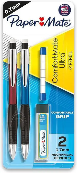 Comfort Mate Ultra Mechanical Pencil Set, 0.7mm, HB #2, Assorted Colors, 2 Count Comfort Mate Ultra Mechanical Pencil Set, 0.7mm, HB #2, Assorted Colors, 2 Count