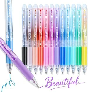 12 Colors Erasable Gel Pens, Retractable Clicker 0.7mm Fine Point, Friction Eraser Pen, Smooth Writing Multicolor Gel Pens for Writing, Drawing, Planners, Crossword Puzzles, School & Office 12 Colors Erasable Gel Pens, Retractable Clicker 0.7mm Fine Point, Friction Eraser Pen, Smooth Writing Multicolor Gel Pens for Writing, Drawing, Planners, Crossword Puzzles, School & Office