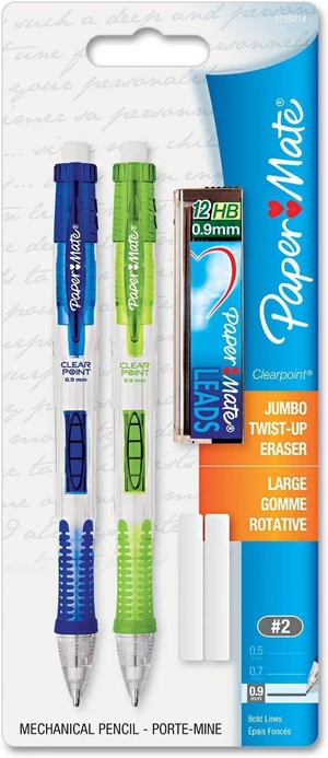 1759214 Clear Point Mechanical Pencil Starter Set, 0.9 mm, Lime Green, Royal Blue, 2/Set 1759214 Clear Point Mechanical Pencil Starter Set, 0.9 mm, Lime Green, Royal Blue, 2/Set
