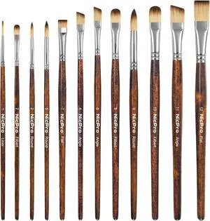 12PCS Artist Paint Brush Set, Paint Brushes for Acrylic Painting | Craft Paintbrushes for Oil Watercolor Gouache, Tempera, Face Body, Fabric, Model, Art Supplies for Artists Beginners (Wood) 12PCS Artist Paint Brush Set, Paint Brushes for Acrylic Painting | Craft Paintbrushes for Oil Watercolor Gouache, Tempera, Face Body, Fabric, Model, Art Supplies for Artists Beginners (Wood)