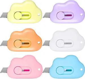 6 Pieces Mini Cloud Letter Opener Retractable, Small Cute Box Cutter Keychain, Tiny Utility Retractable Knives Letter Opener for Envelope Package Carton Portable Key Chain Hole Slitter School 6 Pieces Mini Cloud Letter Opener Retractable, Small Cute Box Cutter Keychain, Tiny Utility Retractable Knives Letter Opener for Envelope Package Carton Portable Key Chain Hole Slitter School