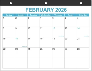 2026-2027 Calendar for 3 Ring Binder - Desk Calendar 2026-2027 from July 2026 - December 2027, 18 Months Calendar with Premium Paper, 3-Hole Calendar, 8.5" x 11", Blue 2026-2027 Calendar for 3 Ring Binder - Desk Calendar 2026-2027 from July 2026 - December 2027, 18 Months Calendar with Premium Paper, 3-Hole Calendar, 8.5" x 11", Blue