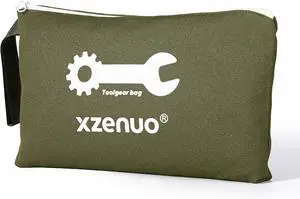 Small Tool Bag with Zipper,16oz 12 inch Tool Pouches | Canvas Storage Bags for Travel Work Motorcycle Car Tools Pencils Men, Green Small Tool Bag with Zipper,16oz 12 inch Tool Pouches | Canvas Storage Bags for Travel Work Motorcycle Car Tools Pencils Men, Green