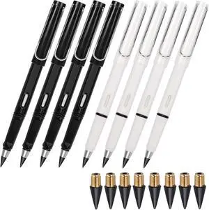 Infinity Forever Pencil - 0.7mm Infinite Everlasting Metal Inkless Pencils Set with Eraser, No Need Sharpened, Replace Mechanical Pen for Sketch, Drawing and Writing8Pcs Black + White Infinity Forever Pencil - 0.7mm Infinite Everlasting Metal Inkless Pencils Set with Eraser, No Need Sharpened, Replace Mechanical Pen for Sketch, Drawing and Writing8Pcs Black + White