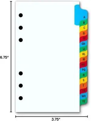 A-Z Index Tabs 3 3/4 x 6 3/4 A-Z Index Tabs 3 3/4 x 6 3/4
