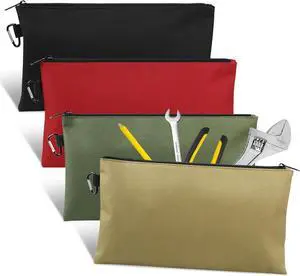 4 Pack Tool Bag, Premium Tool Pouch Zipper Bag, 12" Tool Pouch with Zipper | Multipurpose Storage Pouch with Carabiner for Tools, Stationary, Pencil Pouch, Gadgets, Cosmetics 4 Pack Tool Bag, Premium Tool Pouch Zipper Bag, 12" Tool Pouch with Zipper | Multipurpose Storage Pouch with Carabiner for Tools, Stationary, Pencil Pouch, Gadgets, Cosmetics