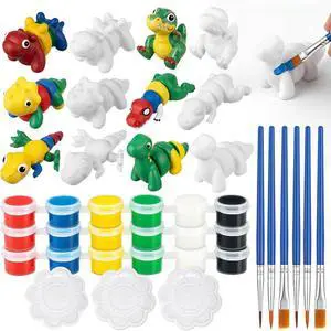 12 Pcs 3D Printed Animal Figurines Painting Arts and Craft Kit Paint Your Own Figurines Articulated Fidget DIY Unpainted Statues with Brush Palette Acrylic Paints(Dinosaur) 12 Pcs 3D Printed Animal Figurines Painting Arts and Craft Kit Paint Your Own Figurines Articulated Fidget DIY Unpainted Statues with Brush Palette Acrylic Paints(Dinosaur)