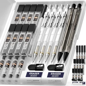 6PCS Art Mechanical Pencil Set, 4PCS Drafting Pencils 0.3 & 0.5 & 0.7 & 0.9 mm & 2PCS 2mm Lead Holder (4B 2B HB 2H) For Writing, Sketching Drawing With 12 Tube Lead Refills Erasers Case 6PCS Art Mechanical Pencil Set, 4PCS Drafting Pencils 0.3 & 0.5 & 0.7 & 0.9 mm & 2PCS 2mm Lead Holder (4B 2B HB 2H) For Writing, Sketching Drawing With 12 Tube Lead Refills Erasers Case
