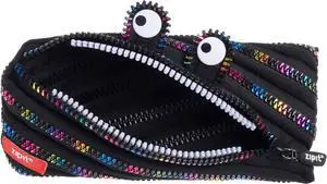 Monster Pencil Case for Kids, Cute Zipper Pouch for Boys Girls and Teens, Stationery Bag for School ,Black & Rainbow | One long zipper pouch with wide opening, machine washable, holds 30 pens & pencil Monster Pencil Case for Kids, Cute Zipper Pouch for Boys Girls and Teens, Stationery Bag for School ,Black & Rainbow | One long zipper pouch with wide opening, machine washable, holds 30 pens & pencil