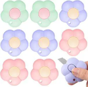 8 Pack Mini Box Cutter Retractable Utility Knife Flower Portable Letter Opener Cute Small Paper Cutter with Hole for Package Envelope Mail Office Home DIY Project(3 Colors) 8 Pack Mini Box Cutter Retractable Utility Knife Flower Portable Letter Opener Cute Small Paper Cutter with Hole for Package Envelope Mail Office Home DIY Project(3 Colors)