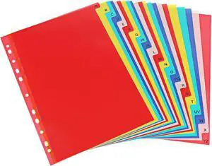 A-Z Plastic Binder Dividers 21 Tab, Alphabet Dividers with Tabs for 3 Ring, Multicolor Alphabetical Divider for 2/3/4/11 Ring Binders, Letter Size 8.2×11.6 Inch A-Z Plastic Binder Dividers 21 Tab, Alphabet Dividers with Tabs for 3 Ring, Multicolor Alphabetical Divider for 2/3/4/11 Ring Binders, Letter Size 8.2×11.6 Inch