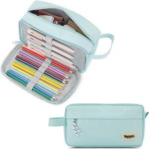 Mint Green Pencil Case with Handle,Large Capacity Pencil Pouch | 3 Compartments Pencil Bag,Cute Pencil Case with Zipper,Stationery Storage for Teen and Adult,Pencil Case For Girls Mint Green Pencil Case with Handle,Large Capacity Pencil Pouch | 3 Compartments Pencil Bag,Cute Pencil Case with Zipper,Stationery Storage for Teen and Adult,Pencil Case For Girls