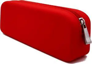 Silicone Pen Pencil Bag case with Zipper, Water Leak Resistant,Toiletry Essentials Holder, Cosmetic Pouch Organizer Drop kit for Personal Items,School,Gift,Kid,Teen, Student, Red Silicone Pen Pencil Bag case with Zipper, Water Leak Resistant,Toiletry Essentials Holder, Cosmetic Pouch Organizer Drop kit for Personal Items,School,Gift,Kid,Teen, Student, Red