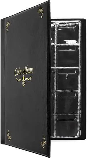 150 Pockets Coin Album, Penny Collecting Book, Souvenir Coins Collection Holder, Ideal for Pressed Pennies Passport, Hobby Coin Collector, Money Specie Display Storage Case (English, Black) 150 Pockets Coin Album, Penny Collecting Book, Souvenir Coins Collection Holder, Ideal for Pressed Pennies Passport, Hobby Coin Collector, Money Specie Display Storage Case (English, Black)
