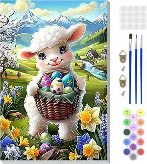 Framed Paint by Numbers Kit for Adults, Cute Lamb DIY Paint by Number Kits on Canvas, Easy Animal Painting by Numbers for Home Wall Decor Gift 8x12 Inch Framed Paint by Numbers Kit for Adults, Cute Lamb DIY Paint by Number Kits on Canvas, Easy Animal Painting by Numbers for Home Wall Decor Gift 8x12 Inch