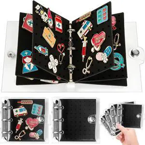 2Pcs Mini Enamel Pin Display Book Portable Pin Trading Book Organizer Case | Mini Pin Board with Protective Pages, Compact Pin Holder Binder for Displaying Badges, Brooches, Jewelry Collections 2Pcs Mini Enamel Pin Display Book Portable Pin Trading Book Organizer Case | Mini Pin Board with Protective Pages, Compact Pin Holder Binder for Displaying Badges, Brooches, Jewelry Collections