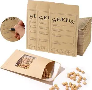 100 PCS Seed Packets Clear Envelopes, Self Sealing Kraft Bags 3.15x 4.72, Seed Storage Organizer Mini Envelopes with Preprinted Collecting Template for Flower Vegetable Seed Collection(A style) 100 PCS Seed Packets Clear Envelopes, Self Sealing Kraft Bags 3.15x 4.72, Seed Storage Organizer Mini Envelopes with Preprinted Collecting Template for Flower Vegetable Seed Collection(A style)