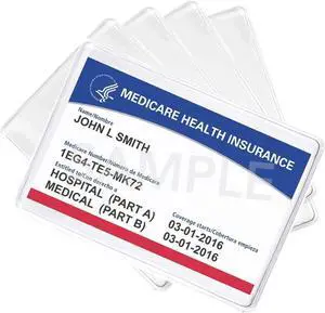 5 Pack - Premium Medicare Card Protector Sleeves - Durable 2 X 3 Business Card Holders - Clear Vinyl Plastic Covers for Insurance & Social Security Metro & License or Credit Cards by 5 Pack - Premium Medicare Card Protector Sleeves - Durable 2 X 3 Business Card Holders - Clear Vinyl Plastic Covers for Insurance & Social Security Metro & License or Credit Cards by