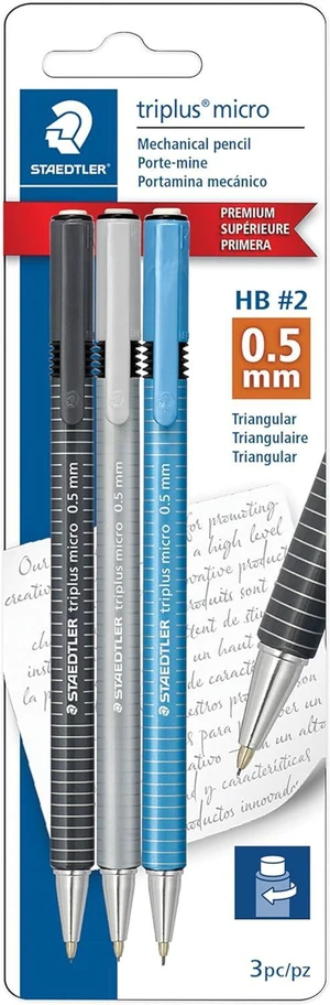 triplus Micro 0.5mm Mechanical Pencils 3-pack: Retractable & Refillable #2 Mechanical Pencils with Twist Erasers, Ergonomic Triangular Grip for Writing, Drawing, Engineering & Drafting triplus Micro 0.5mm Mechanical Pencils 3-pack: Retractable & Refillable #2 Mechanical Pencils with Twist Erasers, Ergonomic Triangular Grip for Writing, Drawing, Engineering & Drafting