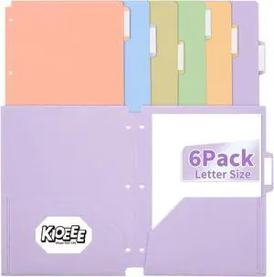 Plastic Folders with Pockets and Tabs for 3-Ring Binder 6 Pack Plastic Folders with Pockets and Tabs for 3-Ring Binder 6 Pack