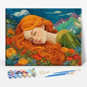 Dreams in Valley Goddess Framed Canvas DIY Paint by Numbers Kit Bar Cafe Cave Home Room Wall Bathroom Porch Patio Decor Gift, 16 x 12 Inch Dreams in Valley Goddess Framed Canvas DIY Paint by Numbers Kit Bar Cafe Cave Home Room Wall Bathroom Porch Patio Decor Gift, 16 x 12 Inch