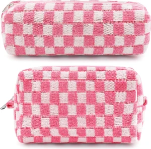 2Pcs Checkered Pencil Case Cute Pencil Pouch for Teens Pink Checkered Makeup Bag Travel Cosmetic Bag Set Cute Preppy Makeup Pouch for Purse Portable Zippered Skincare Toiletry Bags Organizer 2Pcs Checkered Pencil Case Cute Pencil Pouch for Teens Pink Checkered Makeup Bag Travel Cosmetic Bag Set Cute Preppy Makeup Pouch for Purse Portable Zippered Skincare Toiletry Bags Organizer