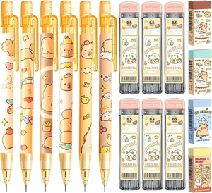 6Pcs 0.5mm Capybara Mechanical Pencils Set, Kawaii Cartoon Stationery 6Pcs 0.5mm Capybara Mechanical Pencils Set, Kawaii Cartoon Stationery