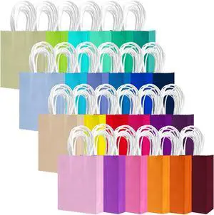 24PCS Mini Gift Bag with Handles Bulk 4.5"x2.5"x6" Gift Bags 24 Colors Bags Multiple Uses 24PCS Mini Gift Bag with Handles Bulk 4.5"x2.5"x6" Gift Bags 24 Colors Bags Multiple Uses