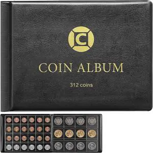 Coin Collection Book Holder Albums for Collectors, 2-Sided Display, Black | 20-46mm Coin Sleeves, Flap Pockets Help Reduce Slipping And Rubbing, Pu Cover, Gift-Ready Coin Collection Book Holder Albums for Collectors, 2-Sided Display, Black | 20-46mm Coin Sleeves, Flap Pockets Help Reduce Slipping And Rubbing, Pu Cover, Gift-Ready