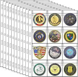 132 Pockets Coin Collection Supplies Pages for Coin Stamp Badge Collection | Standard 9 Hole Coin Collecting Pocket Page (12 Pocket -11 Sheets) 132 Pockets Coin Collection Supplies Pages for Coin Stamp Badge Collection | Standard 9 Hole Coin Collecting Pocket Page (12 Pocket -11 Sheets)