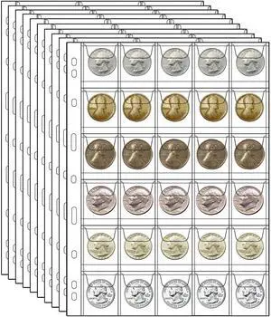 10 Sheets Coin Collection Pages, Inserts Coin Sleeves with 9 Hole for Album, Collecting Binder Protectors for Silver Dollar Bill Quarters Penny Stamp Currency(30 Pockets) 10 Sheets Coin Collection Pages, Inserts Coin Sleeves with 9 Hole for Album, Collecting Binder Protectors for Silver Dollar Bill Quarters Penny Stamp Currency(30 Pockets)