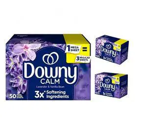 Fabric Softener Dryer Sheets, Calm Lavender & Vanilla Bean Scent, 50 Mega Sheets, Anti-Static, 3X Softening Ingredients Fabric Softener Dryer Sheets, Calm Lavender & Vanilla Bean Scent, 50 Mega Sheets, Anti-Static, 3X Softening Ingredients