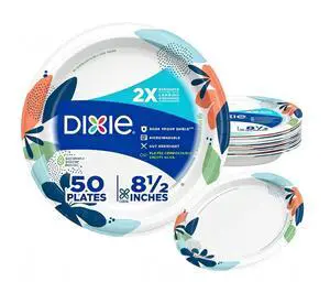 8.5 Inch Multi-Color Disposable Paper Plates 50 Count, 2X Stronger, Soak-Proof, Microwavable Compostable Plates for Picnic, BBQ & Party 8.5 Inch Multi-Color Disposable Paper Plates 50 Count, 2X Stronger, Soak-Proof, Microwavable Compostable Plates for Picnic, BBQ & Party