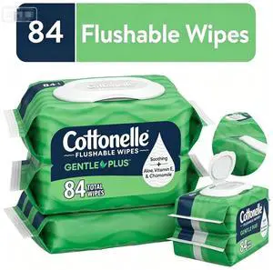 2 Pack Flushable Gentle Cleansing Wipes, 42 Wipes per Pack, 95% Pure Water, Alcohol-Free 2 Pack Flushable Gentle Cleansing Wipes, 42 Wipes per Pack, 95% Pure Water, Alcohol-Free