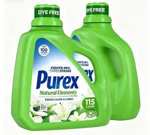 Purex Natural Elements Fresh Lilies & Linen Liquid Laundry Detergent 150 fl oz, 115 Loads, Dye Free, HE Compatible Purex Natural Elements Fresh Lilies & Linen Liquid Laundry Detergent 150 fl oz, 115 Loads, Dye Free, HE Compatible