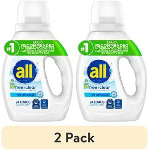 2Count Free Clear Hypoallergenic Laundry Detergent 30 fl oz, Biodegradable Surfactants, SepticSafe, HE Compatible 2Count Free Clear Hypoallergenic Laundry Detergent 30 fl oz, Biodegradable Surfactants, SepticSafe, HE Compatible