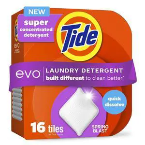 16 Ct Concentrated Laundry Detergent Tiles, Spring Blast Floral Fresh Scent, PlasticFree Lightweight Packaging 16 Ct Concentrated Laundry Detergent Tiles, Spring Blast Floral Fresh Scent, PlasticFree Lightweight Packaging