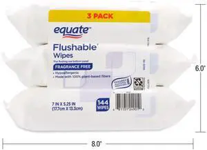 3Pack Unscented Flushable Wet Wipes, 48 Wipes Per Pack, PopUp Dispenser, Paraben & AlcoholFree Household Wipes 3Pack Unscented Flushable Wet Wipes, 48 Wipes Per Pack, PopUp Dispenser, Paraben & AlcoholFree Household Wipes