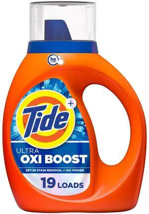 27 fl oz OxiBoosted Liquid Laundry Detergent, Handles SetIn Fabric Stains, Clear EasyPour Measuring Cap, 19Load Household Supply 27 fl oz OxiBoosted Liquid Laundry Detergent, Handles SetIn Fabric Stains, Clear EasyPour Measuring Cap, 19Load Household Supply