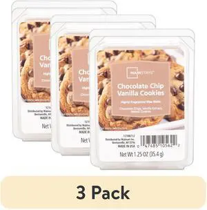 Mainstays 3Pack Scented Wax Melts, Chocolate Chip Vanilla Cookies Scent, Recyclable Clamshell Home Fragrance Cubes Mainstays 3Pack Scented Wax Melts, Chocolate Chip Vanilla Cookies Scent, Recyclable Clamshell Home Fragrance Cubes